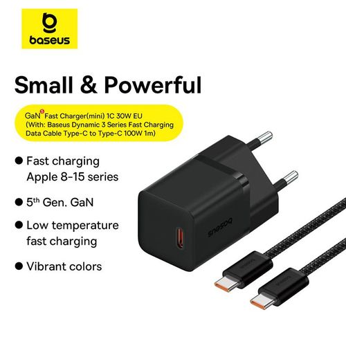Baseus 30W GaN 5 + câble USB-C 100W