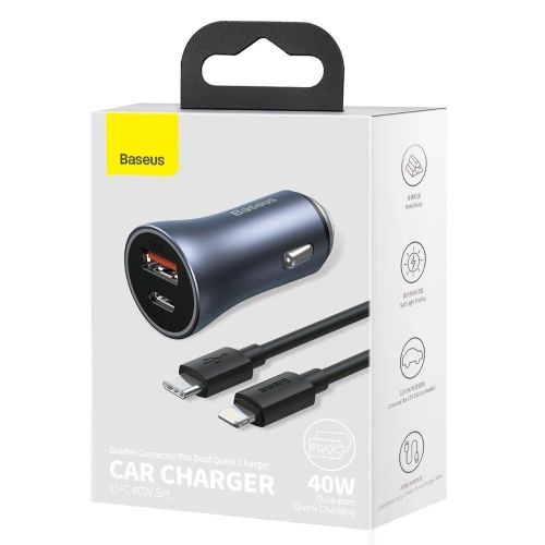 Baseus chargeur voiture 40W + câble Lightning